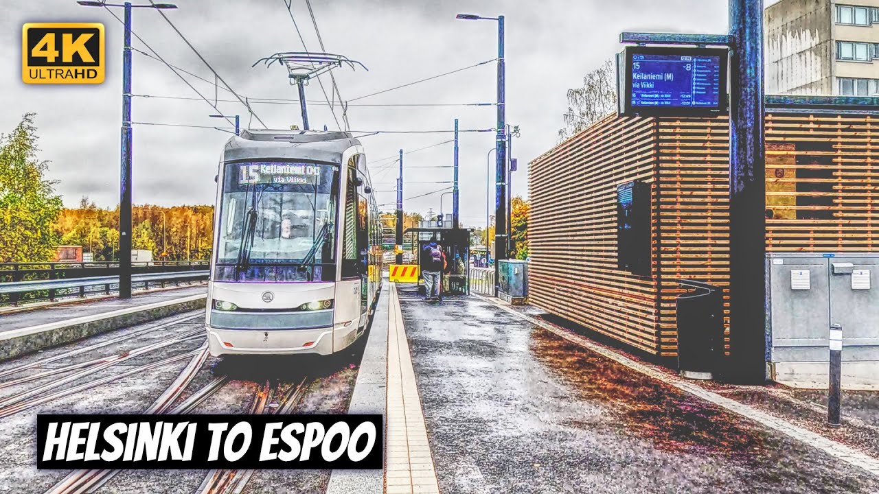 Поездка на новой трамвайной линии 15 🇫🇮 Helsinki Itäkeskus - Espoo Keilaniemi
