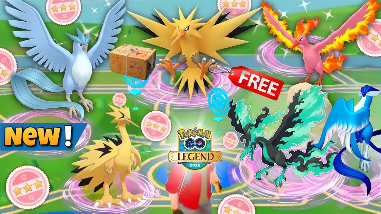 Grab Free✨️Wild Legandary Birds in Pokemon Go
