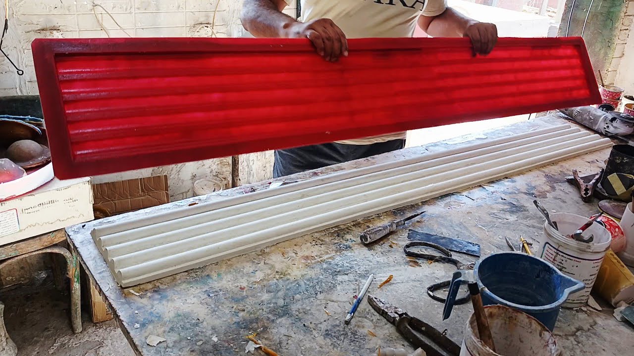 طريقة عمل قالب فايبر جلاس بالتفاصيل .. How to make a fiberglass mold
