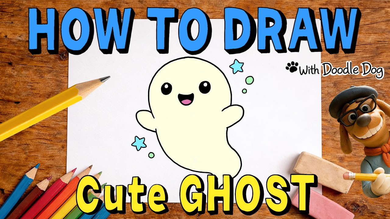 How to Draw a Cute Ghost – Easy Drawing for Kids | Doodle Dog