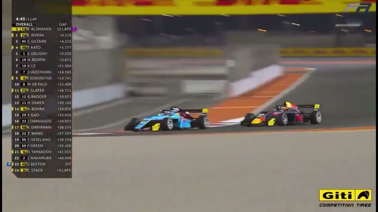 Ernesto Rivera peleando por la victoria en Qatar - Formula Regional Medio Oriente - 2025