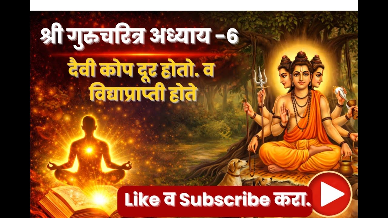Shree Gurucharitra Adhyay 6 with Lyrics | #श्रीगुरुचरित्र अध्याय ६ | ज्ञानाची प्राप्ती होते