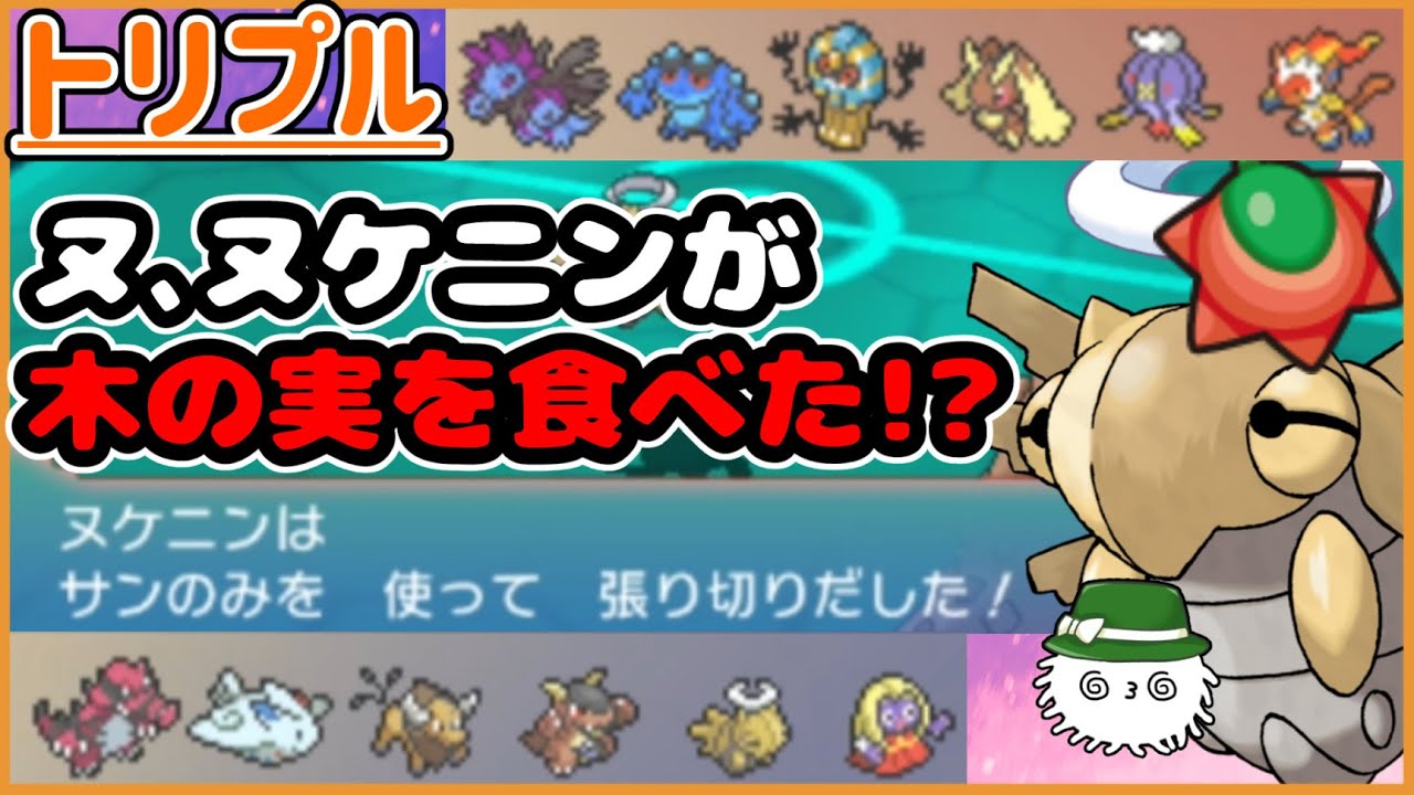 【ORASトリプル】サンの実は体力1/4で発動する木の実！…えっヌケニンがこれを食べる！？【トリプルバトル】