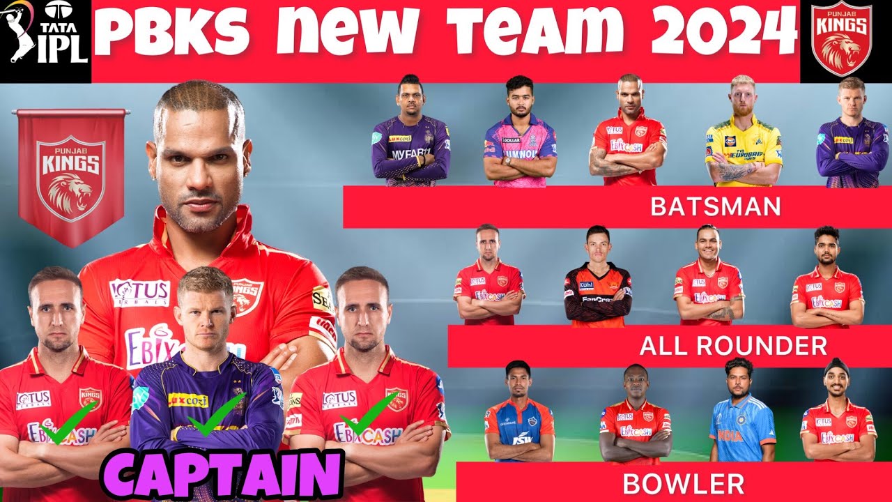 IPL 2024 | Punjab Kings Team Full Squad | PBKS Full Squad 2024 | PBKS Team New Players&nbsp;List&nbsp;2024