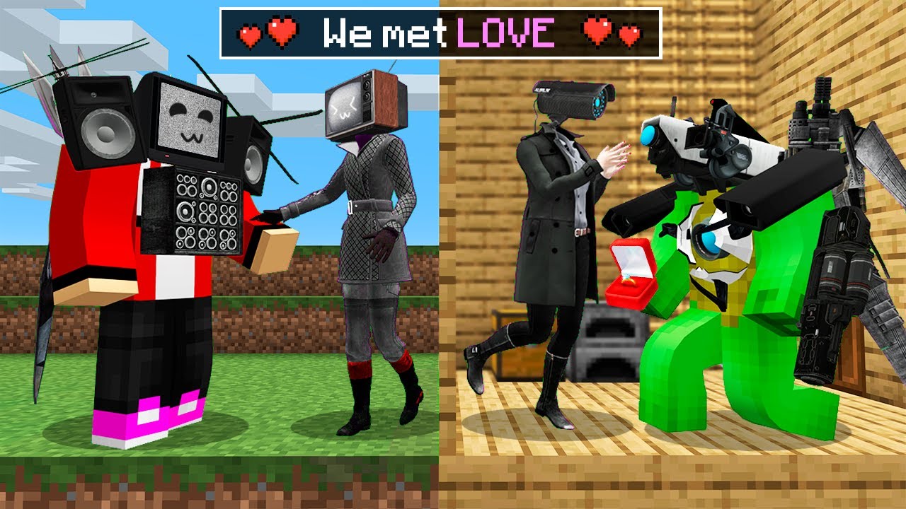 JJ TV MAN TITAN and MIKEY CAMERAMAN found LOVE in Minecraft - Maizen