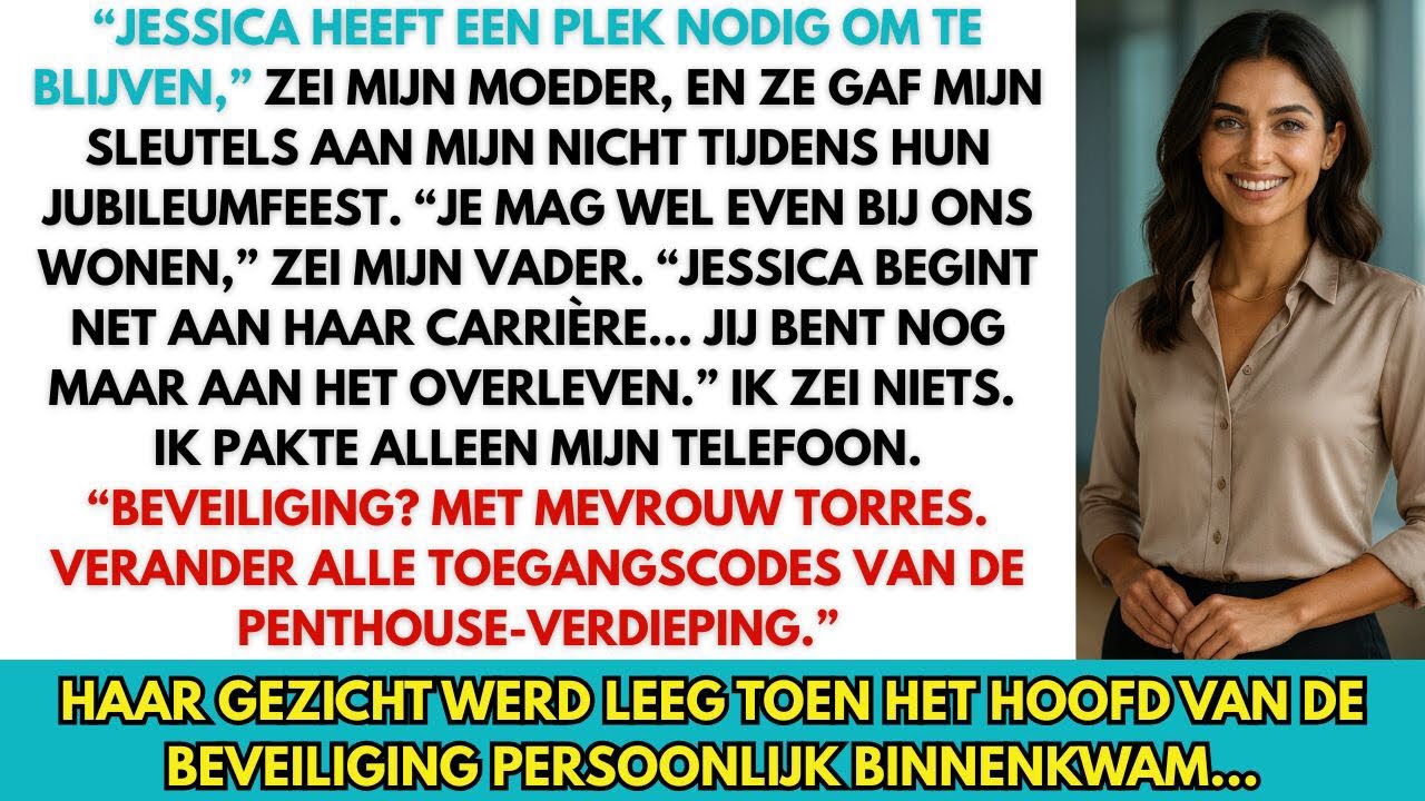 Op het jubileum van mijn ouders gaven ze mijn sleutels aan mijn nicht — dus belde ik de beveiliging