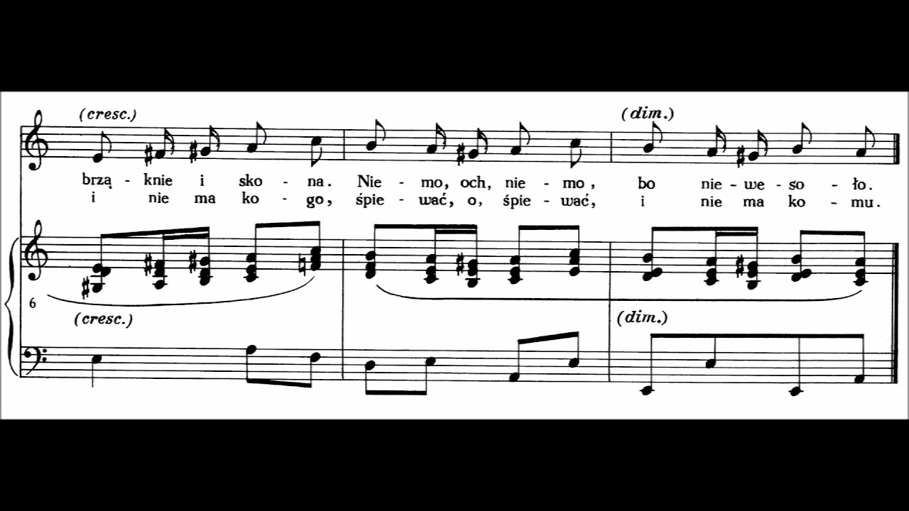 Frederic Chopin - Dumka for voice and piano (audio + sheet music)