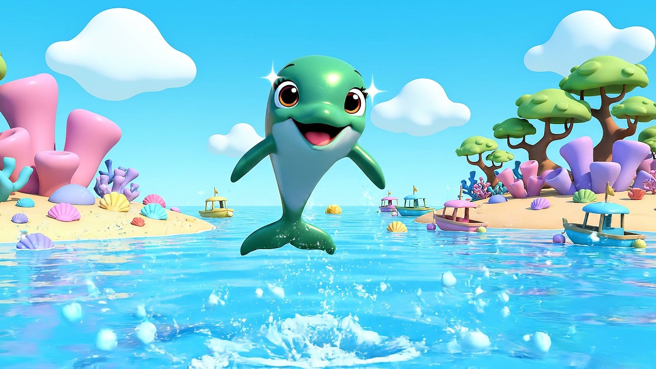 Five Little Dolphins Splash Splash Splash | Fun Ocean Song & Counting Rhymes