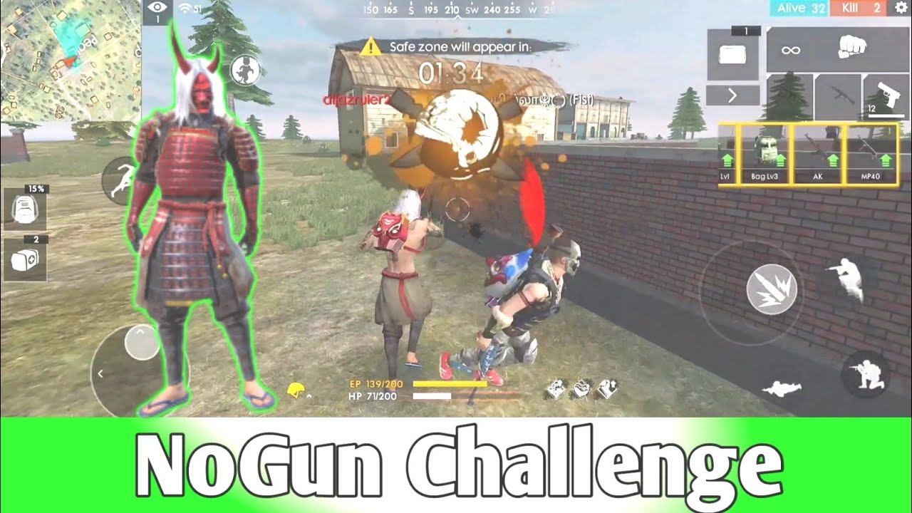 No Gun Challenge Only Fist Fight !! Garena Free Fire Like A Pro