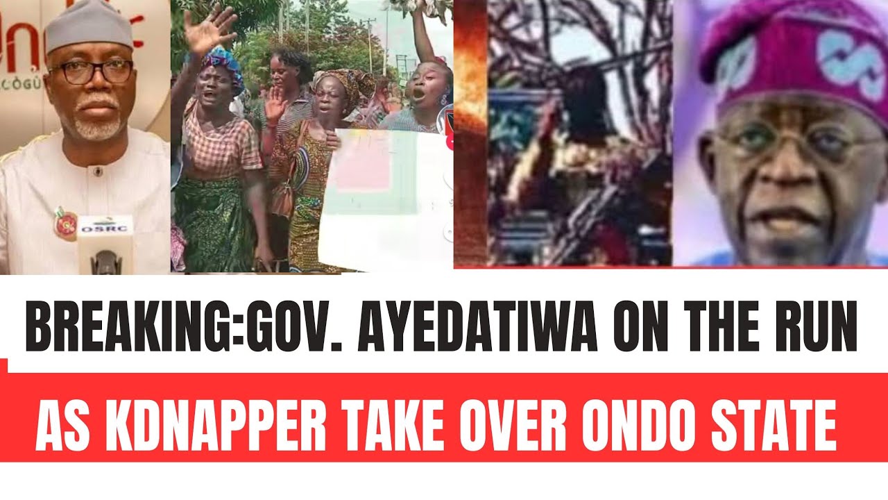 GOV. AYEDATIWA ON RUN ,,,PROTESTER STORM GOVERNMENT HOUSE AS KIDNAPPER TAKE OVER .
