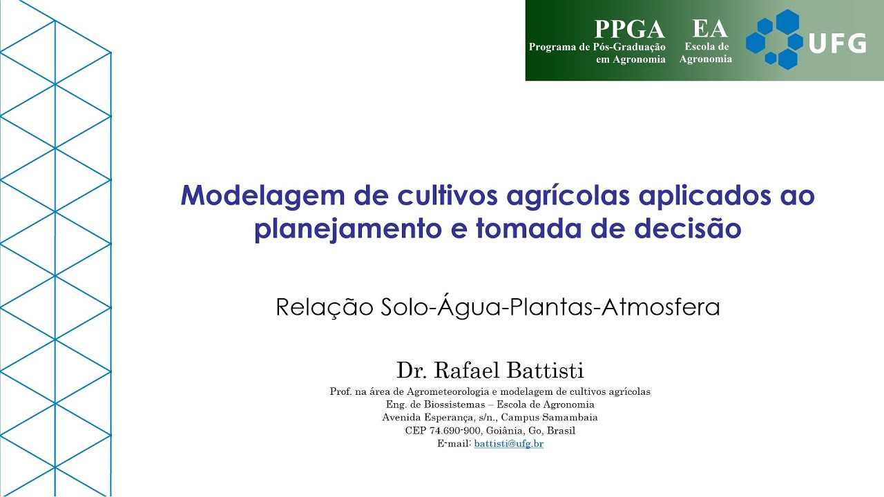 Modelagem de cultivos agrícolas aplicados ao planejamento e tomada de decisão