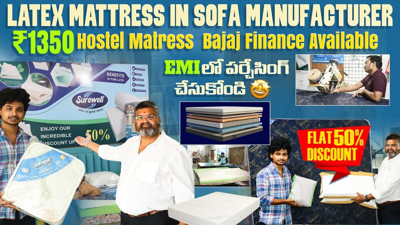 Latex Mattress in Sofa Manufacturer |  ₹1350 Start at | Bajaj Finance Available | Flat 50% Discount