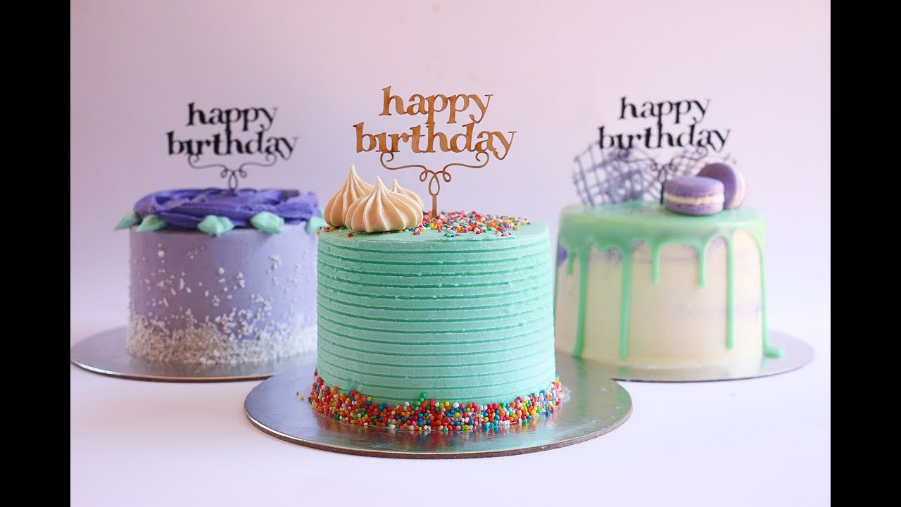 Mini Purple and Turquoise Buttercream Cakes- Rosie's Dessert Spot