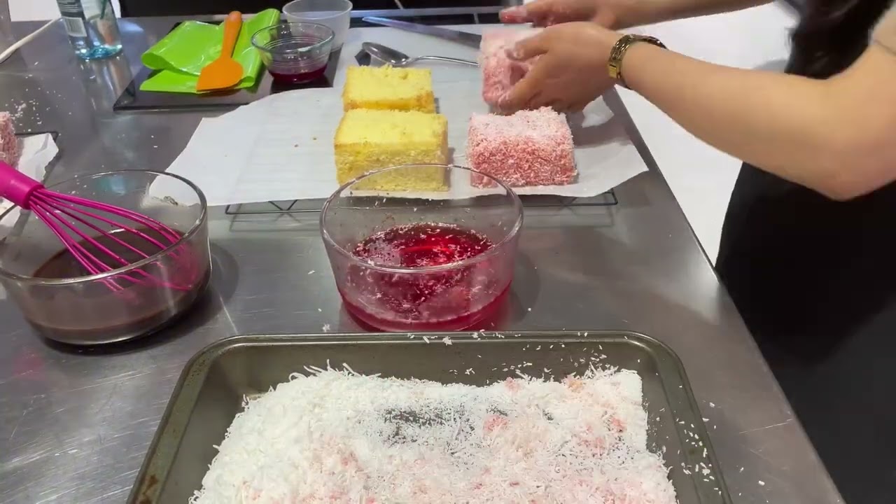 Chocolate and Strawberry Lamingtons Class - Auckland, New Zealand