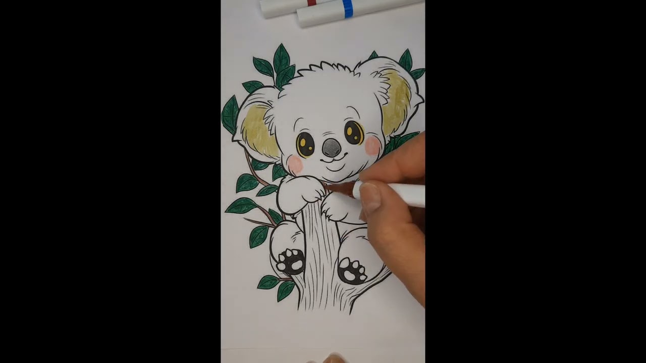 🐨Funny Baby Koala!🌿🌿#Koala #BabyKoala #Animals #CuteAnimals #coloring