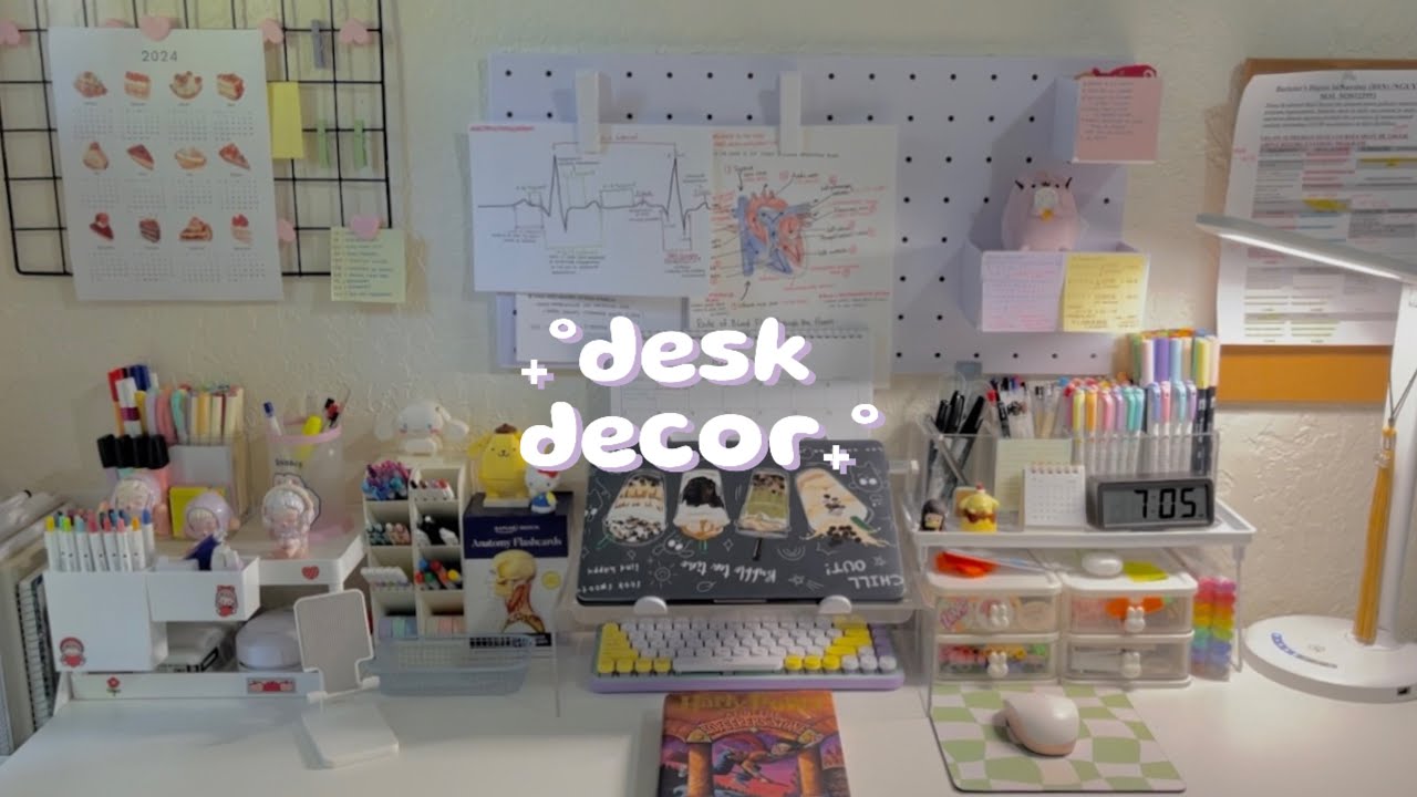 🌷Desk Decor | Decor bàn học | Desk Setup 2024