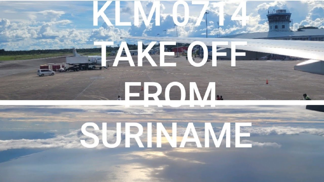 KLM 0714  take off from Surinam to Amsterdam,The Netherlands(1)