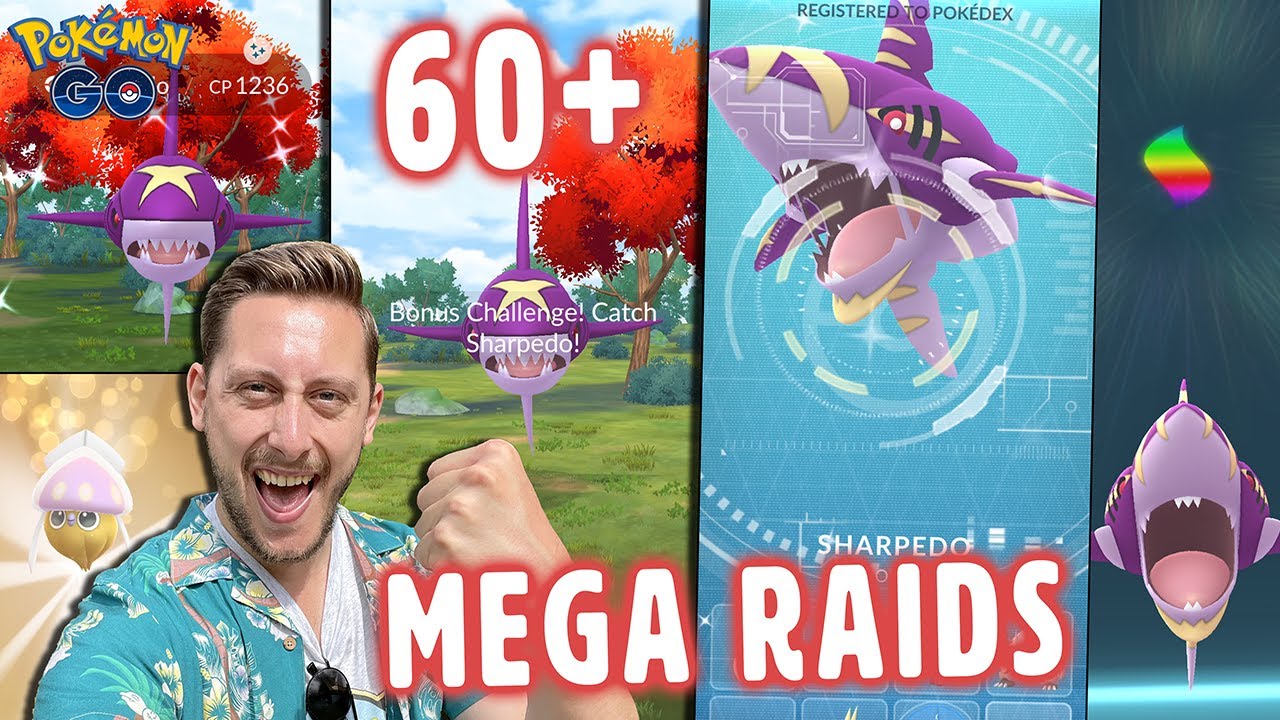*MEGA SHARPEDO* Raid Day! 60+ Raids BUT Did We Catch A SHUNDO?! (Pokemon GO)