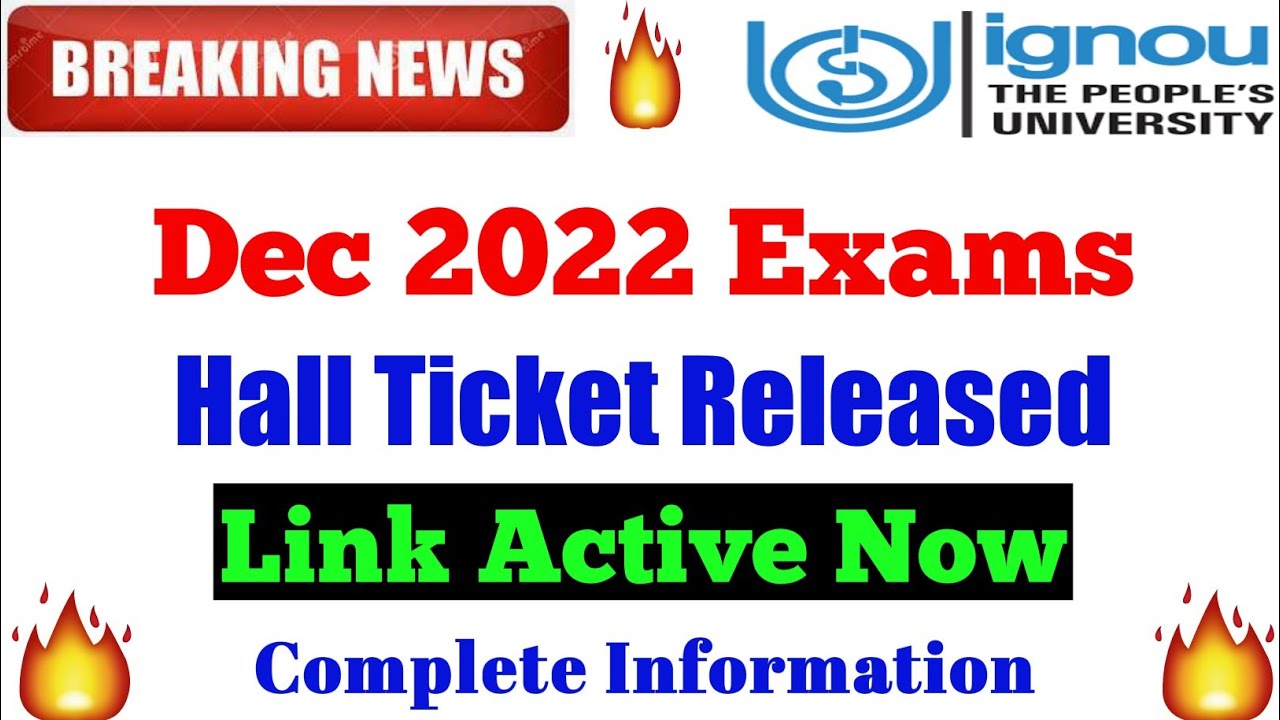 Breaking News Hall Ticket Released for Dec 2022 Exams | Link Active Now Complete info By TIPS GURU