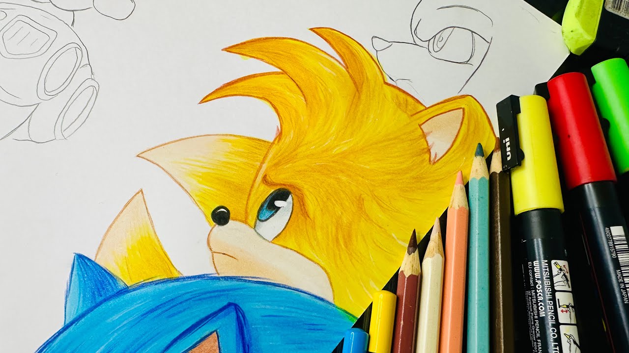 Como Desenhar o TAILS de SONIC 3 - Passo a passo