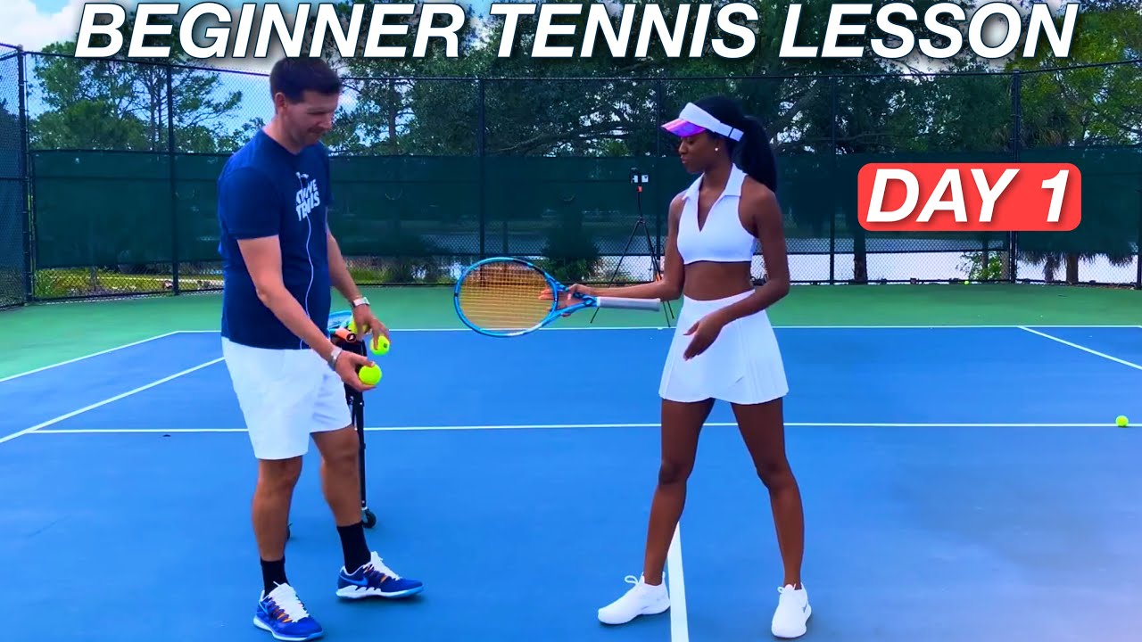 Jen's First Tennis Lesson | Beginner Forehand & Backhand Progressions