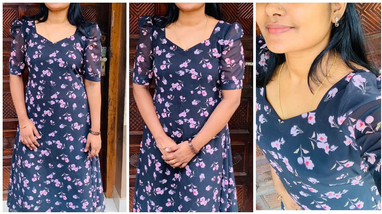 🥰Trendy Puff Sleeves🥰 Aline Kurti Very Simple Method Cutting and Stitching  @rpfashiontech1545