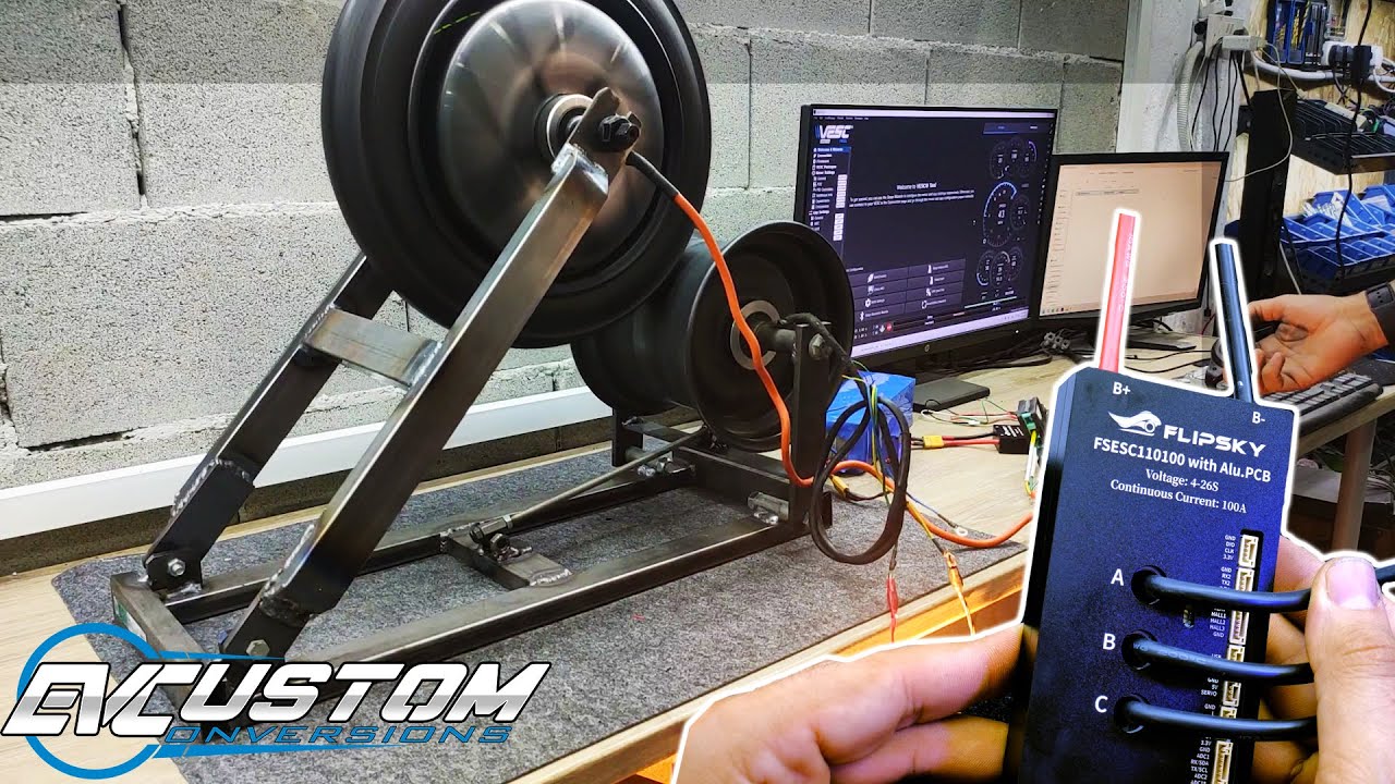 Первый запуск (тестирование контроллера на стенде) на Flipsky FSESC110100