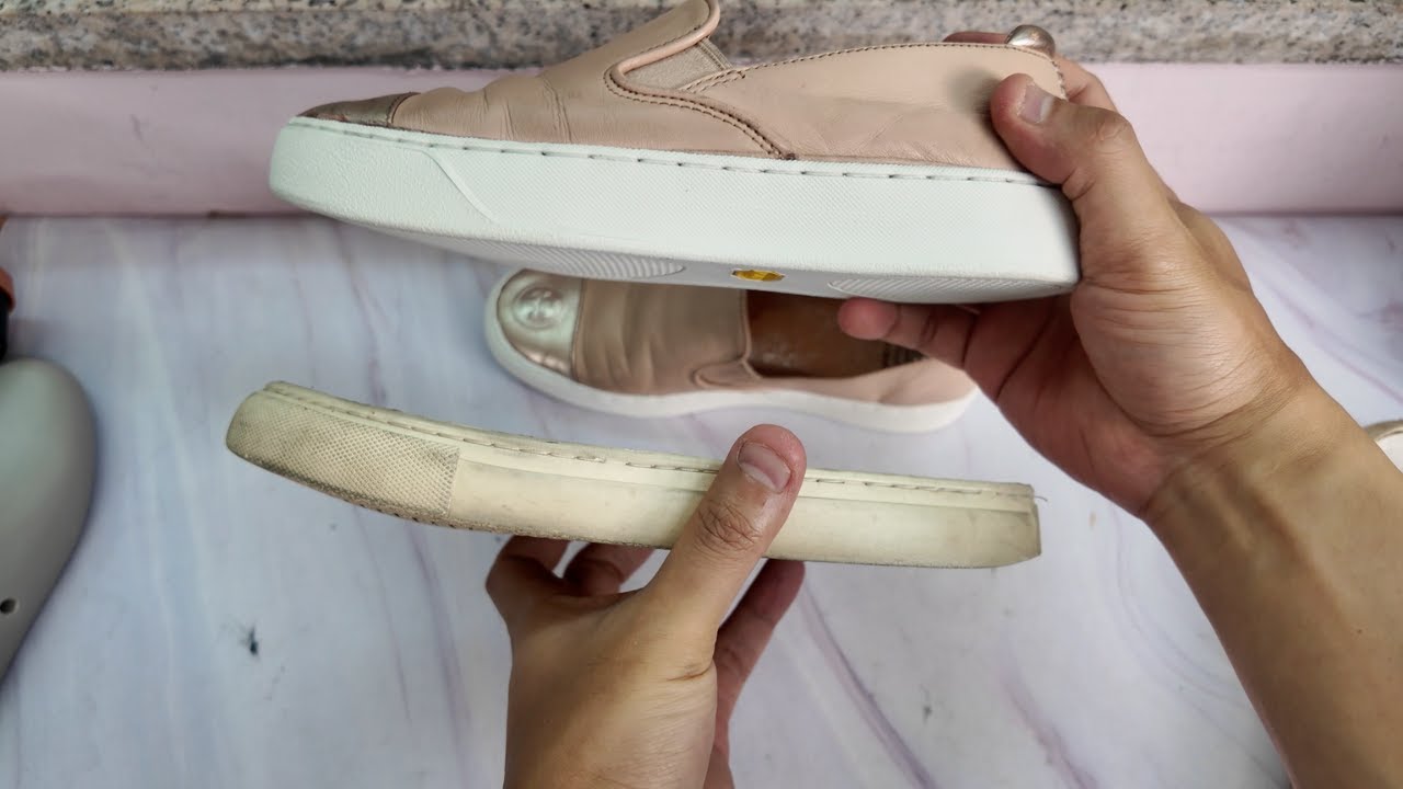 토리버치 밑창 교체 수선, 신발 창갈이, Tory Burch Slip-On Hydrolysis Sole Repair | Vibram Sole Swap