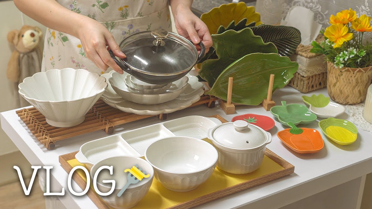궁금한 남의집 살림👀질문 많았던 그릇소개&주방꿀템 | 식재료 정리 | 수박주스🍉 | 인절미토스트 | Household items | korean life vlog