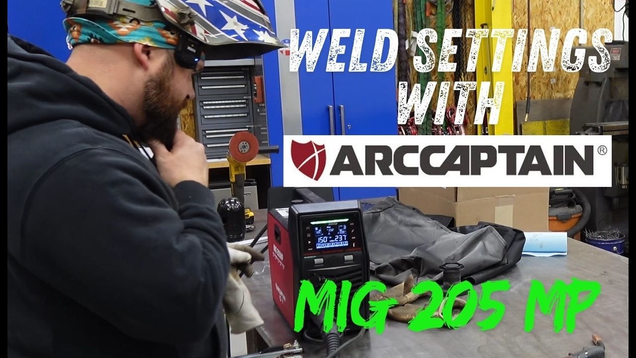 Weld settings for the Arccaptain MIG 205 MP