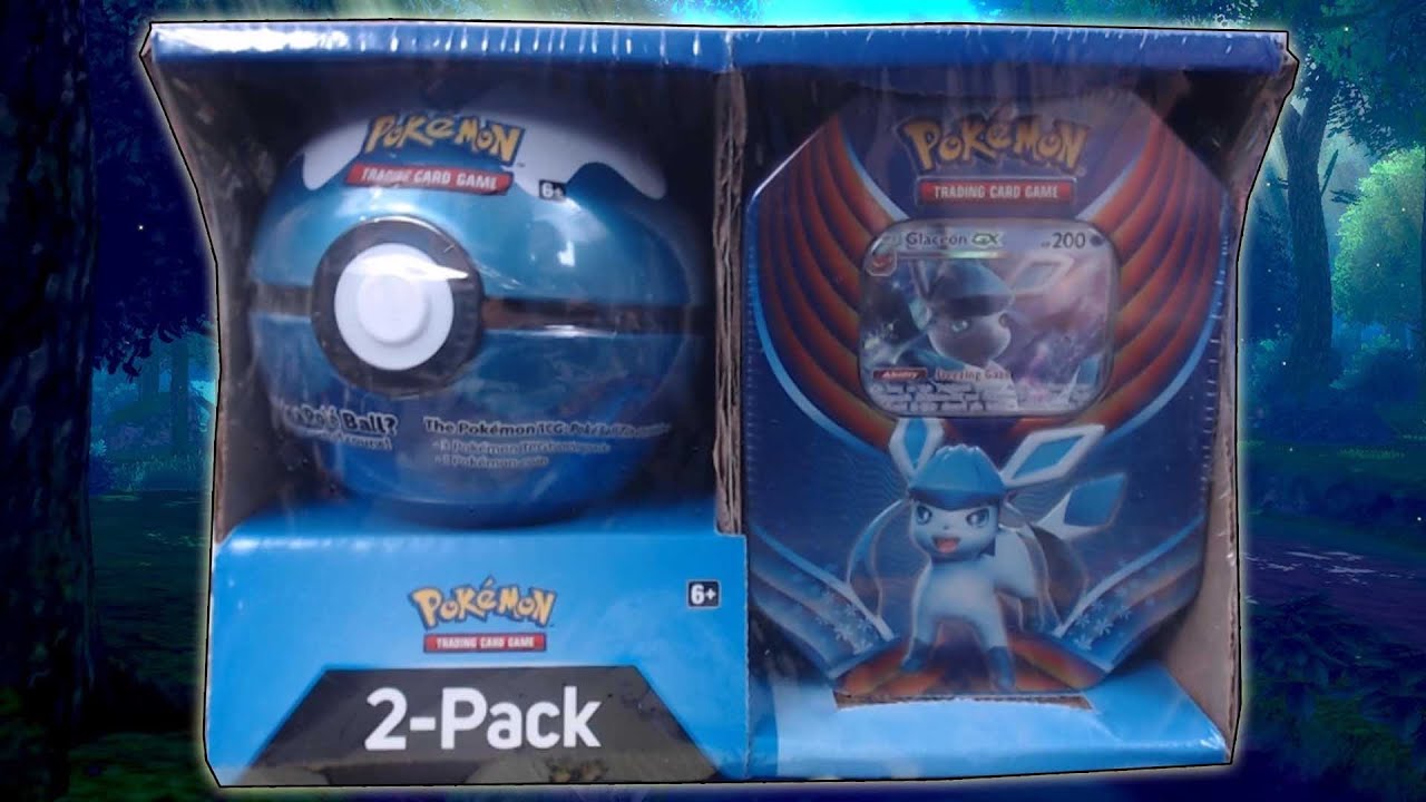 Opening a Glaceon Tin and Dive Ball 2 Pack Box of Pokemon Cards!