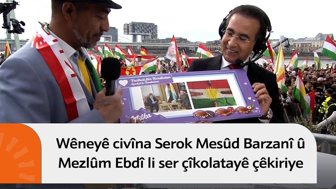 Hunermend Zuhêr Derwêş wêneyê civîna Serok Mesûd Barzanî û Mezlûm Ebdî li ser çîkolatayê çêkiriye