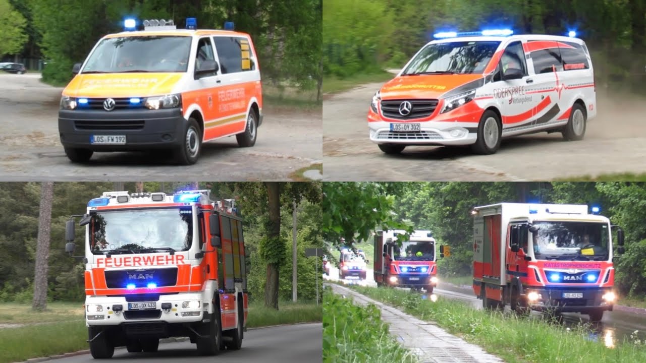 [Verkehrsunfall entwickelt sich zum MANV🚗💥] Einsatzfahrten zur Übung in Fürstenwalde/Spree