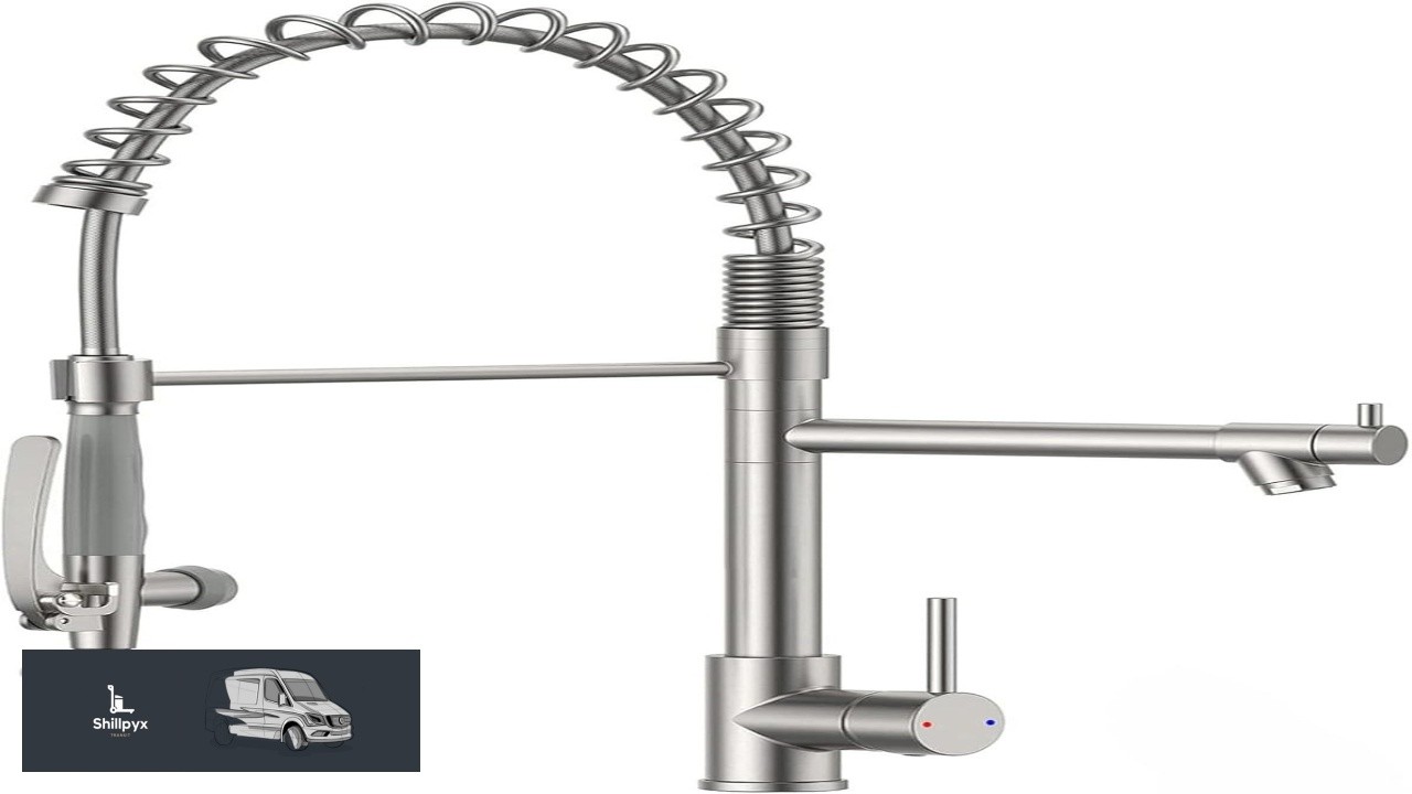 Fapully Commercial Pull Down Kitchen Sink Faucet with Sprayer Brushed Nickel