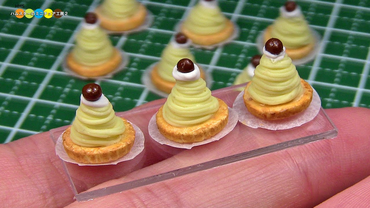 DIY Miniature Mont Blanc Cake (Fake food)　ミニチュアモンブラン作り