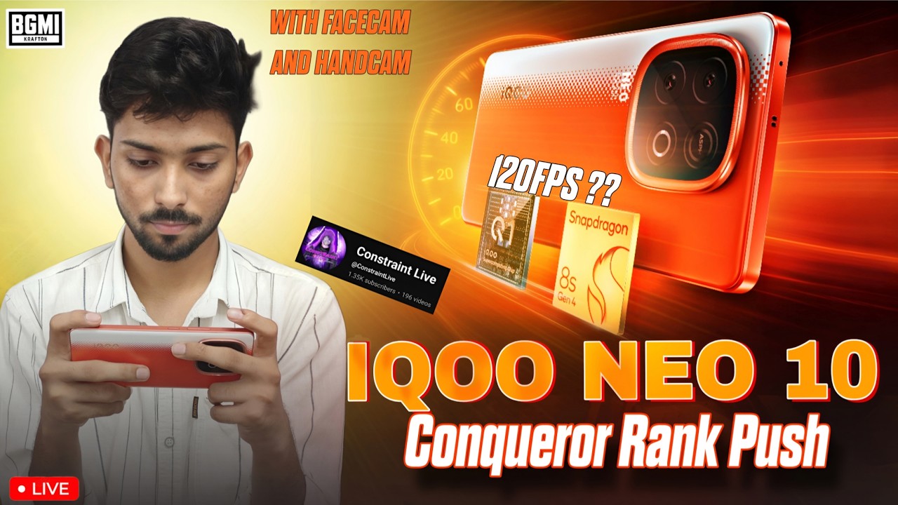iQOO NEO 10 120 FPS PERFORMENCE TEST AFTER ORIGINOS 6🔥| WITH FACECAM😲#bgmilive #120fps #iqooneo10