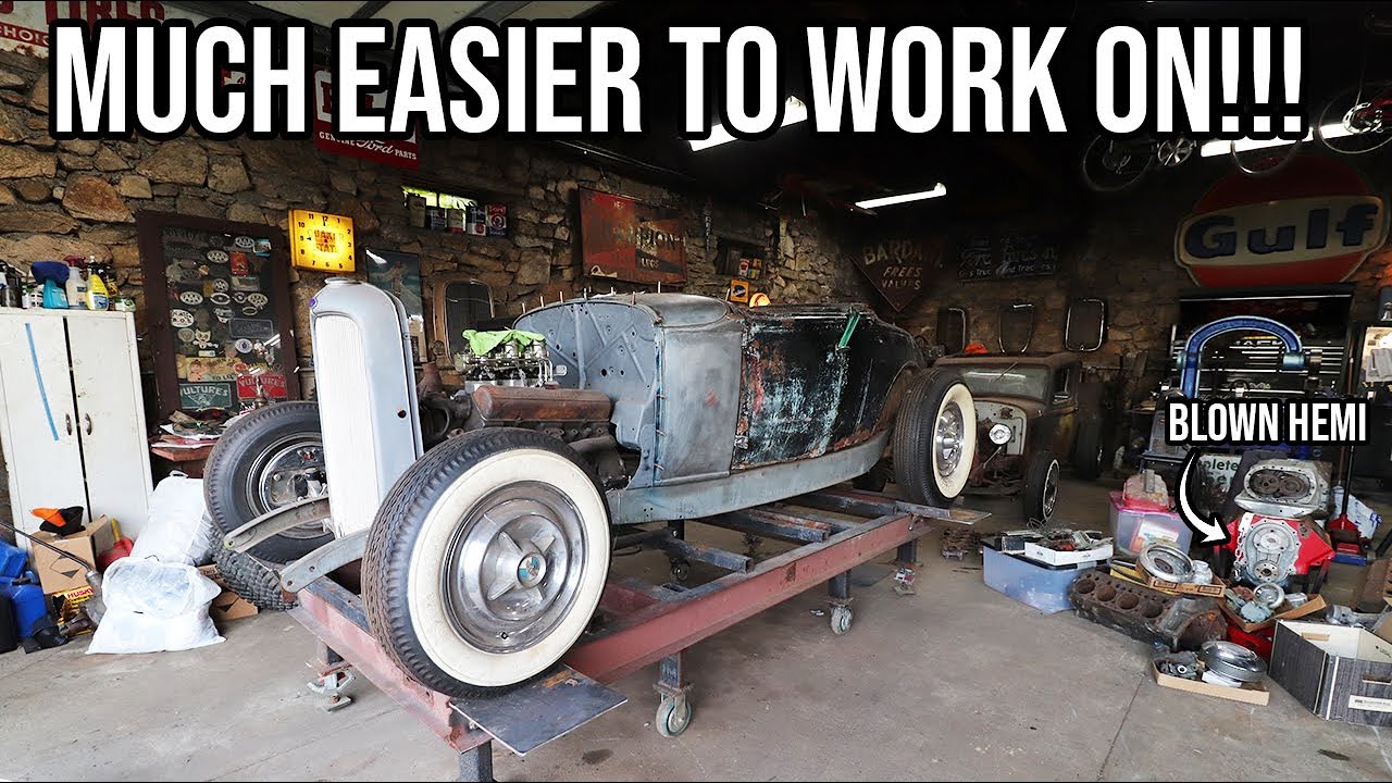 We Mounted An Entire Car On Our Chassis Table With Scrap Steel!!!!
