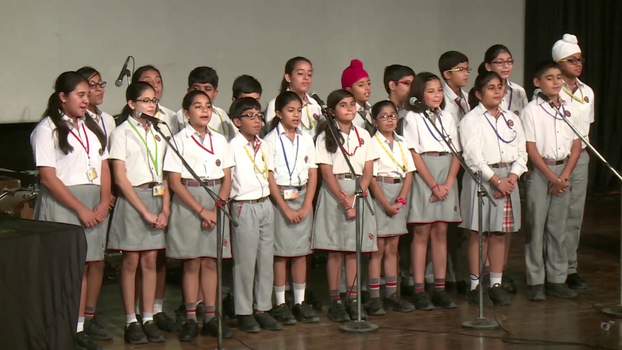 Group Singing (MEELO HUM AA GAYE) by students of Scottish High International School