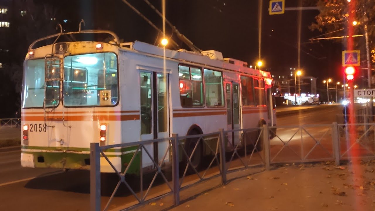 Поездка на троллейбусе ЗиУ-682Г-016.02 б.2058 по 8 маршруту(в депо)Пенза