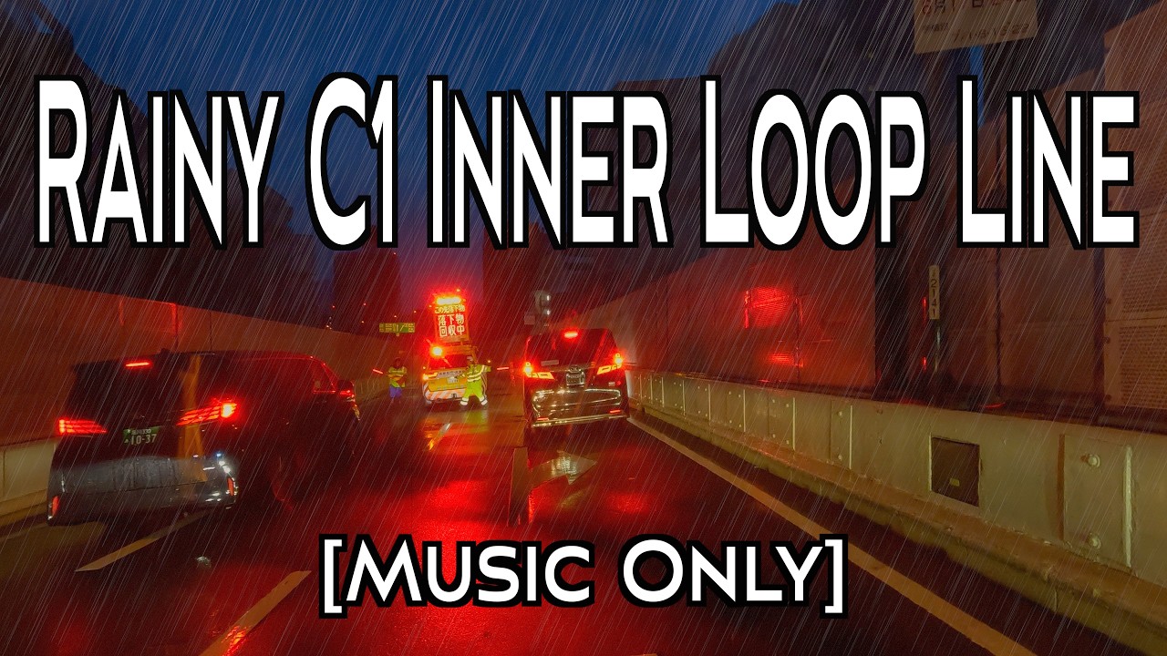 [4K] Rainy Tokyo C1 Inner Loop Drive | Early Morning Blue Hour [Music Only]