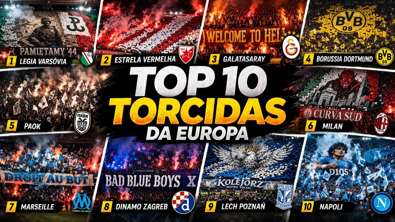 TOP 10 TORCIDAS EUROPEIAS 🔥 ULTRAS