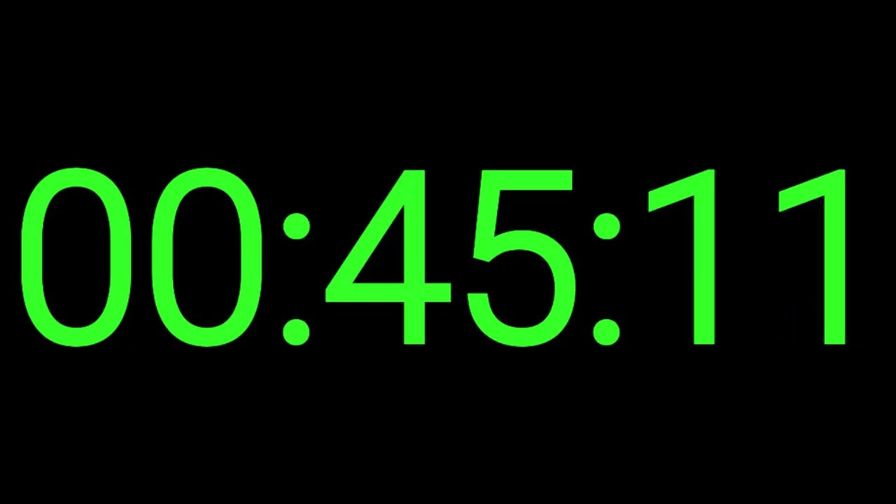 50 Minute Deep Focus Green Digital Clock & Heavy Rain SESSION R02 | UNLOG