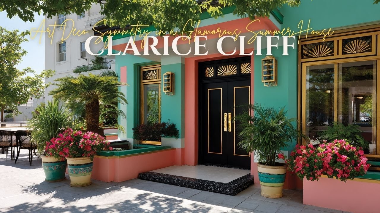 Clarice Cliff Colors Meet Art Deco Symmetry in a Glamorous Summer House Exterior