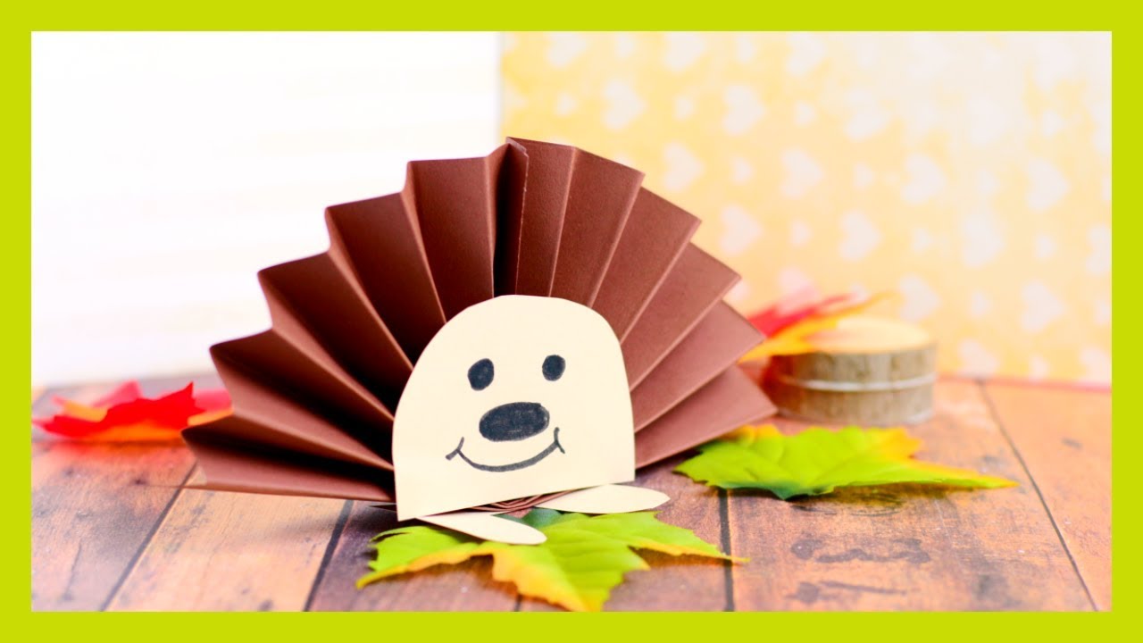 Hedgehog Paper Rosette - simple Fall craft idea for kids