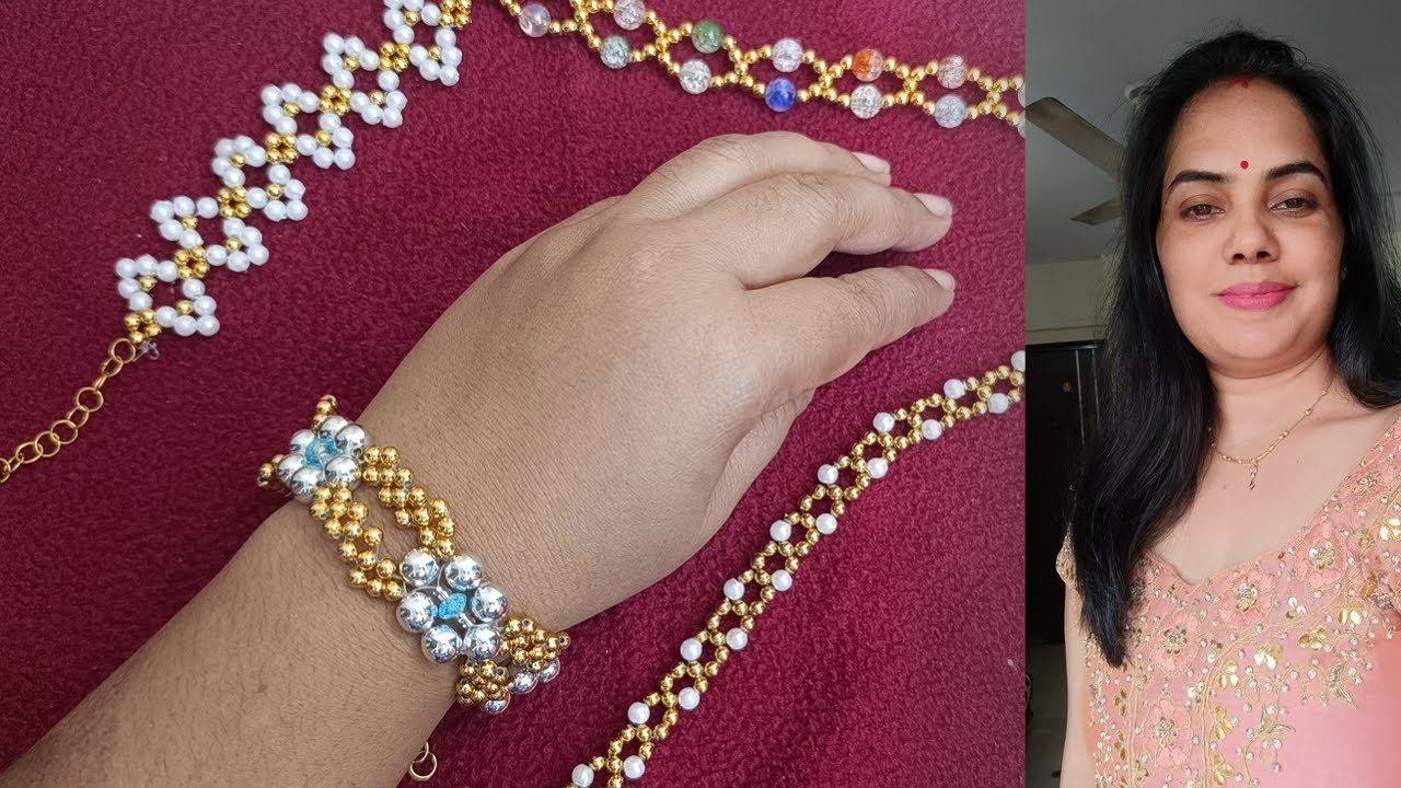 Unique style moti bracelet, bracelet with pearl