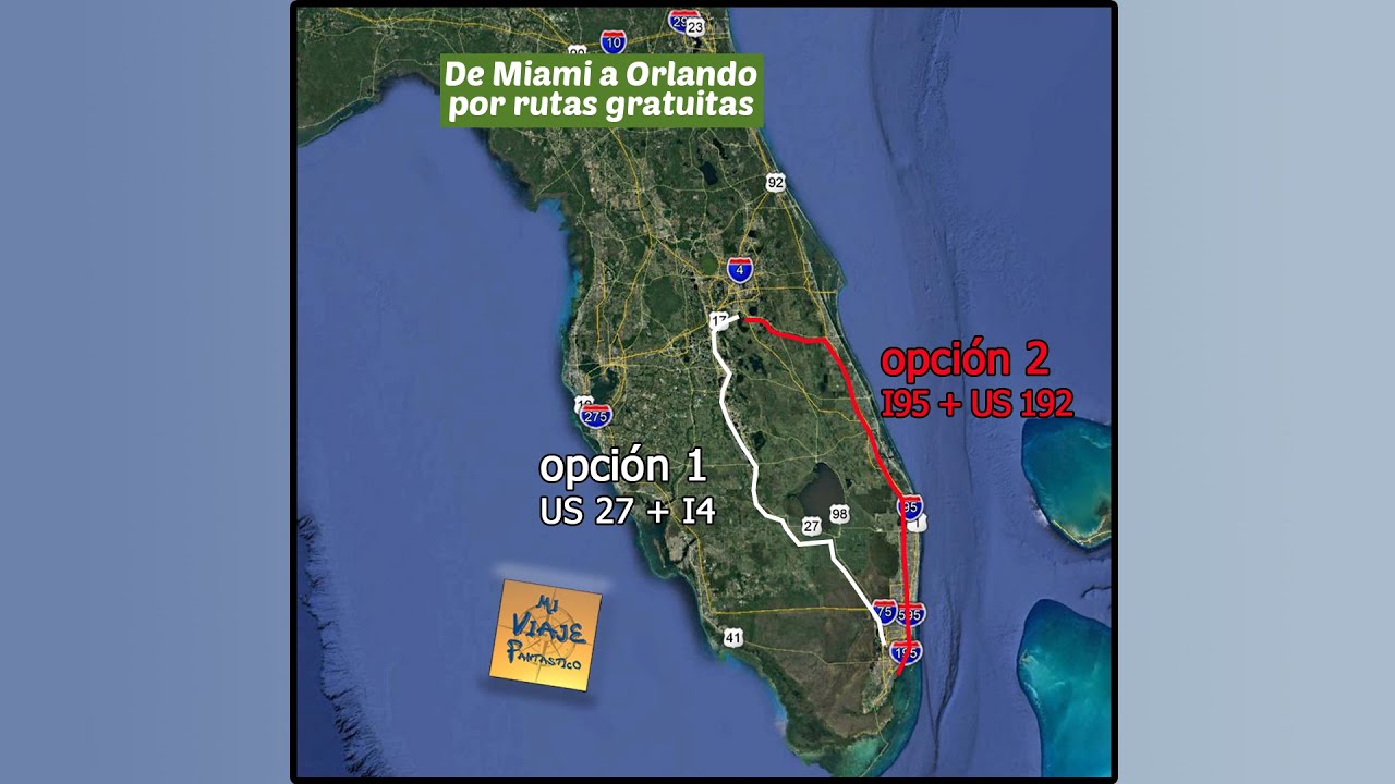 Ruta de Miami a Orlando | 2 Opciones Gratuitas