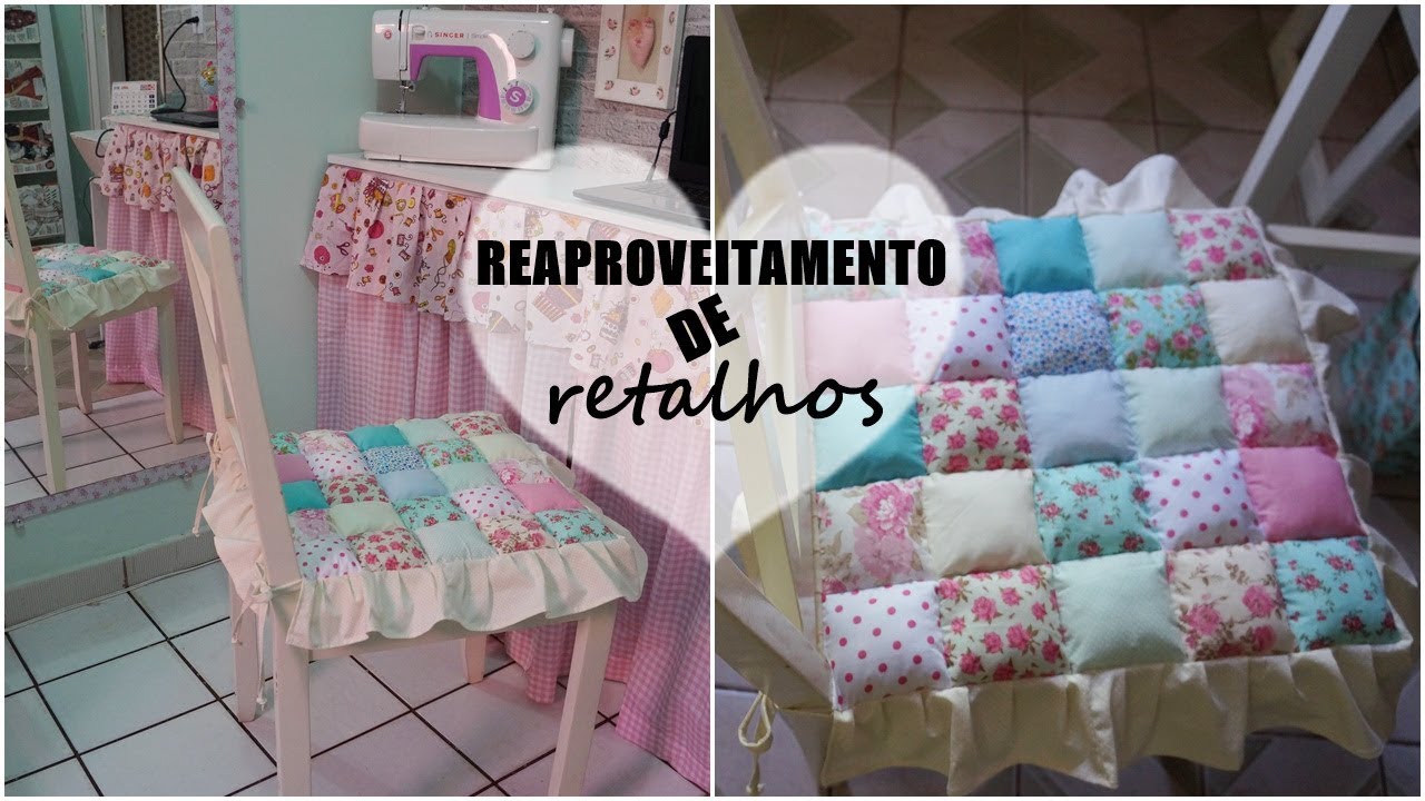 UMA LINDA ALMOFADA DE RETALHO PARA CADEIRA