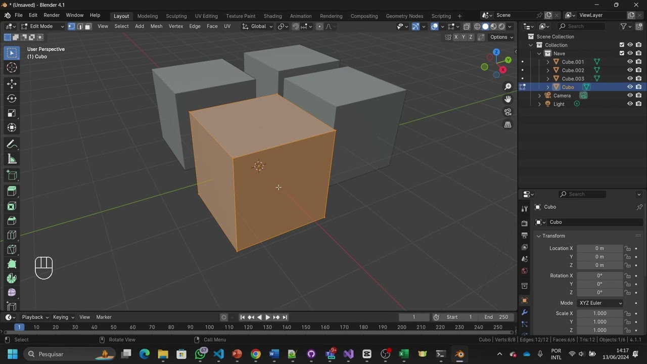 Seleção e Transformações no Blender - Uma introdução