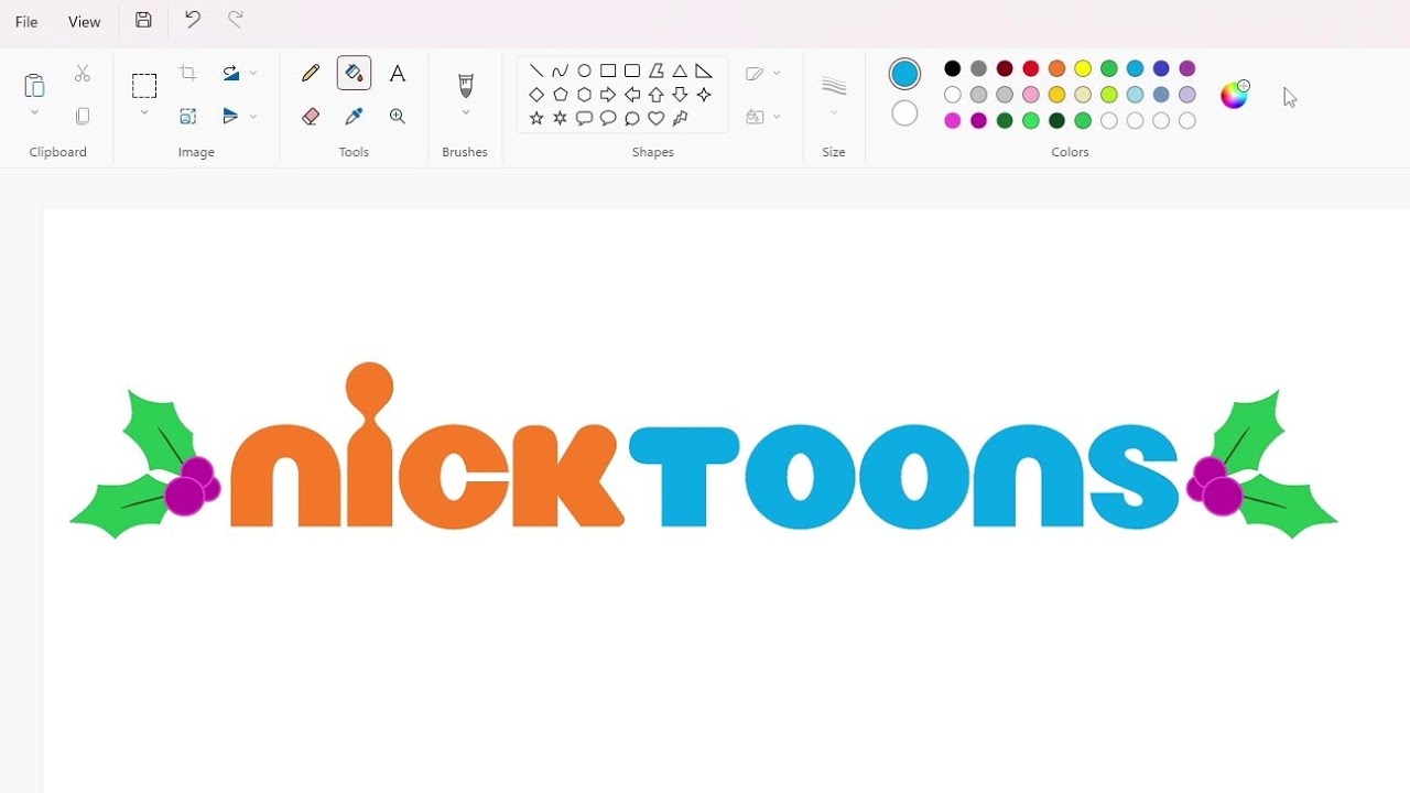 How to draw the NickToons Christmas logo using MS Paint | How to draw on your computer