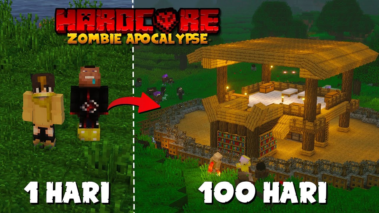 100 Hari di Minecraft Hardcore Zombie Apocalypse
